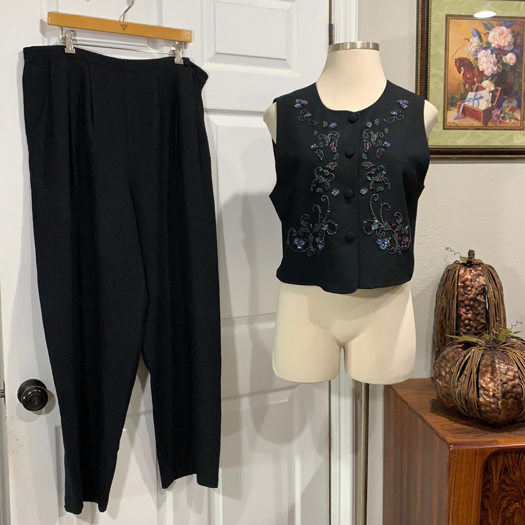 Carole Little Pants And Suit Vest Size 16